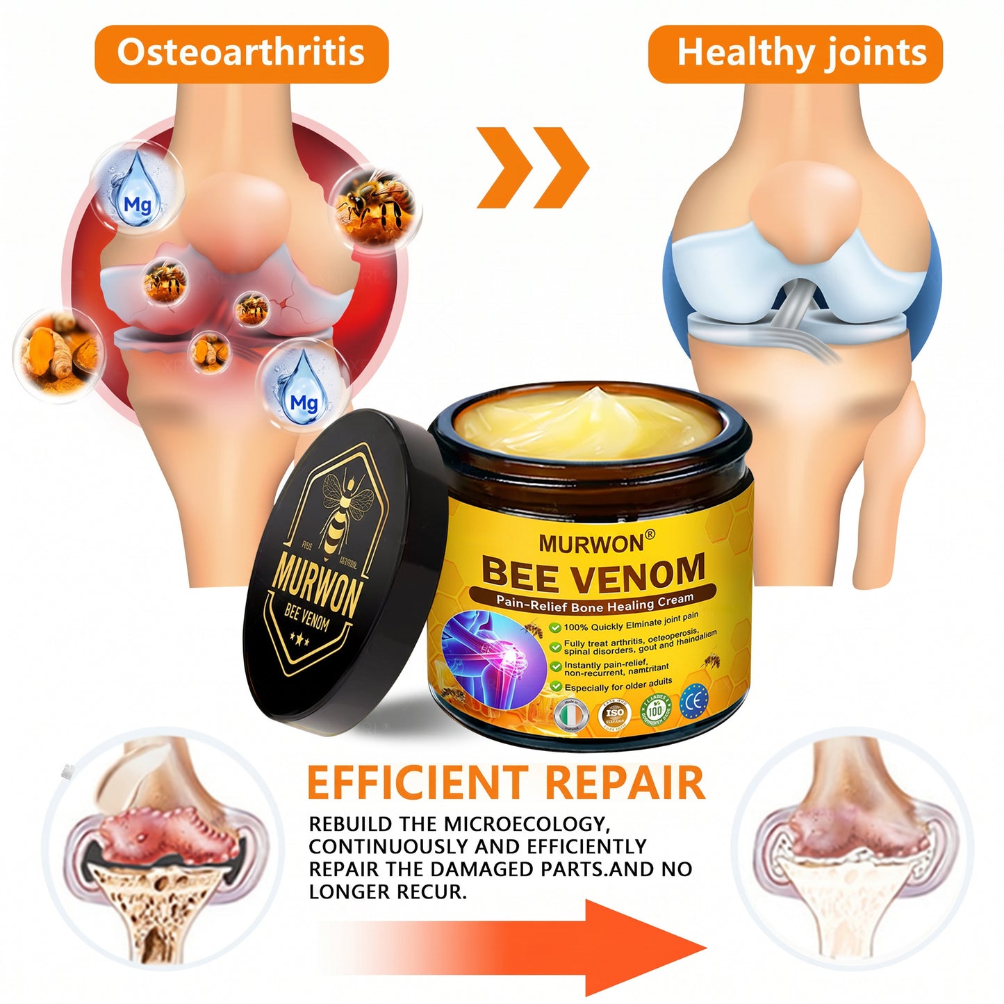 30% OFF 🎁🎁 | 𝐌𝐔𝐑𝐖𝐎𝐍® Bee Venom Balm for Pain Relief & Bone Healing ✨